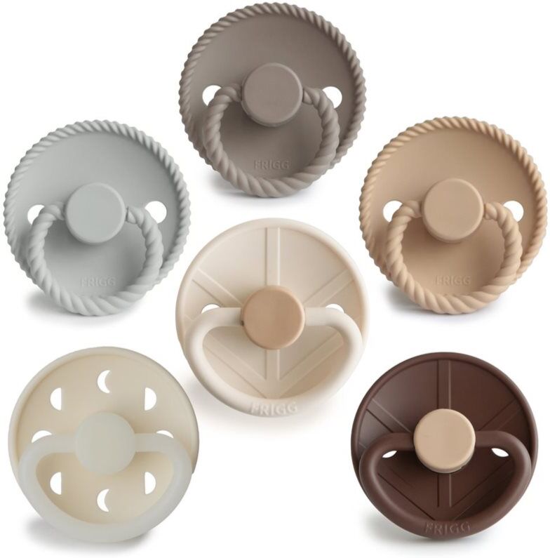 FRIGG 6-Pack Pacifiers Round Silicone Size 2 tétine Earthy Wonder 6 pcs