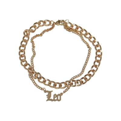 Fußkette URBAN CLASSICS "Urban Classics Unisex Zodiac Golden Anklet" Gr. L, gold (leo), Halsketten, Damen, L/XL, Edelstahl Metall, Edelstahl, Metall