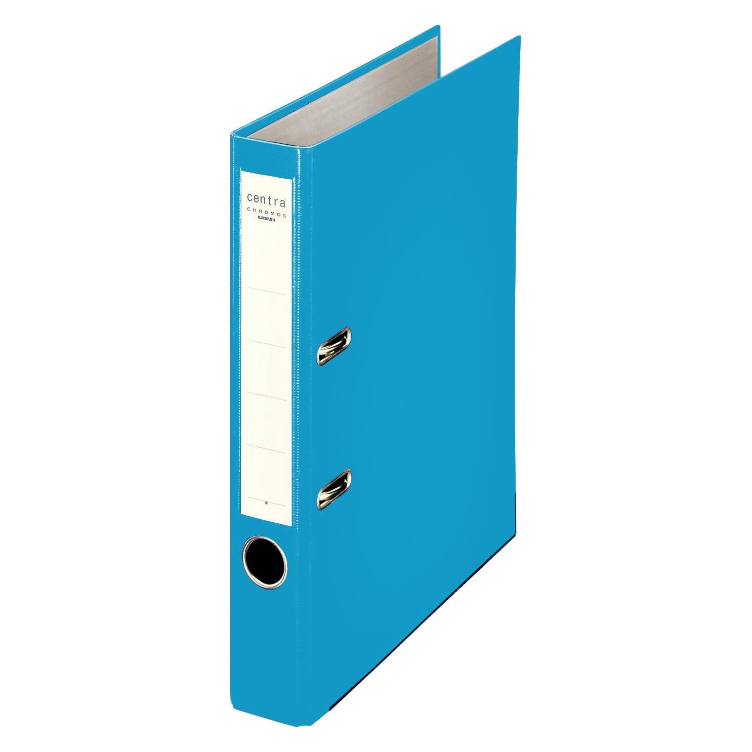 Centra Ordner Plastik Chromos, mit Schlitzen, A4, schmal, hellblau (A4, 55 mm, 1 Stk.) (231148)