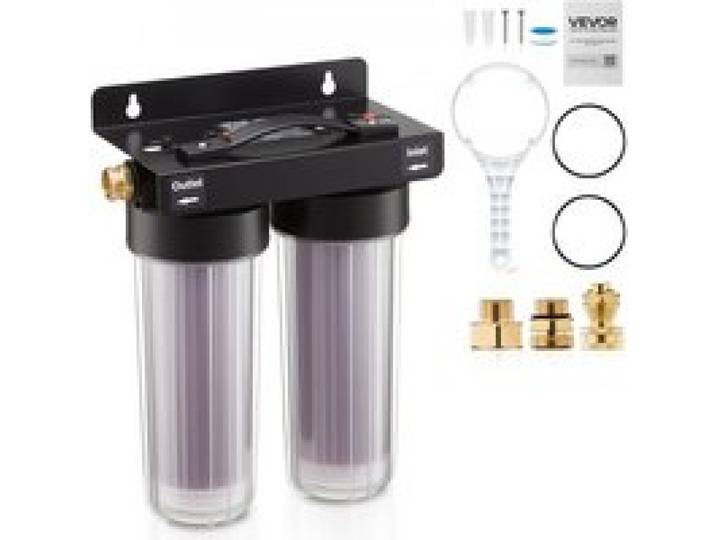 VEVOR Deionisiertes Wassersystem für Autowäsche 189 L, Deionized Autowaschanlage mit Dualen 0,5L Farbwechselnden DI-Harz-Filterkartuschen, Entionisiertes Wassersystem für KFZ Motorrad Fensterreinigung