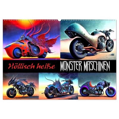 Höllisch heiße Monster Maschinen (Wandkalender 2026 DIN A2 quer), CALVENDO Monatskalender