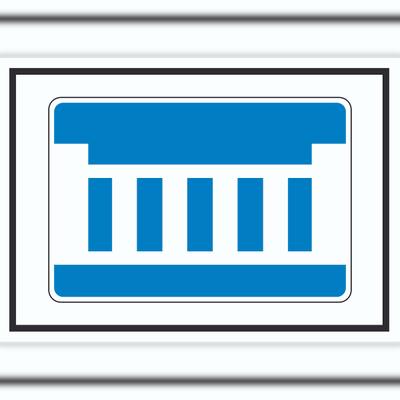 HB-Druck Wehr oder Staustufe Symbol A1 Rückseite selbstklebend