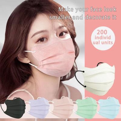 Uplift Picks Butterfly Shaped Disposable Face Masks Pink 3 Layer Protective Masks For Women black 10 Pcs