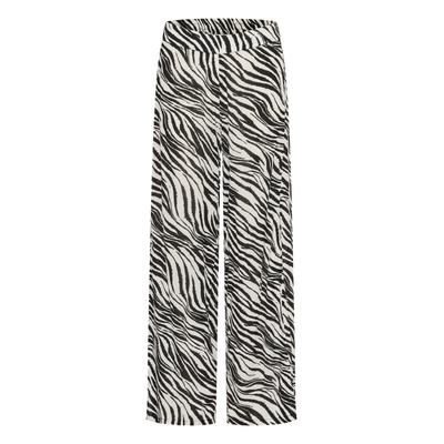Strandhose KAFFE "Damen Accessoires KAdaisy", Damen, Gr. 46, N-Gr, schwarz (schwarz, chalk animal), Obermaterial: 100% Viskose LENZING ECOVERO CV LenzEcov., Hosen Strandhose