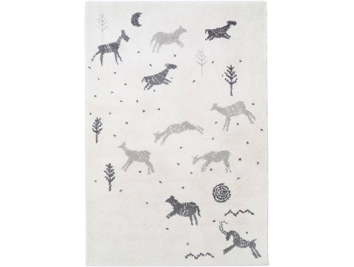 Kinderteppich Katarine natur Polypropylen Tiermuster 120 x 170 cm - Kinderteppich