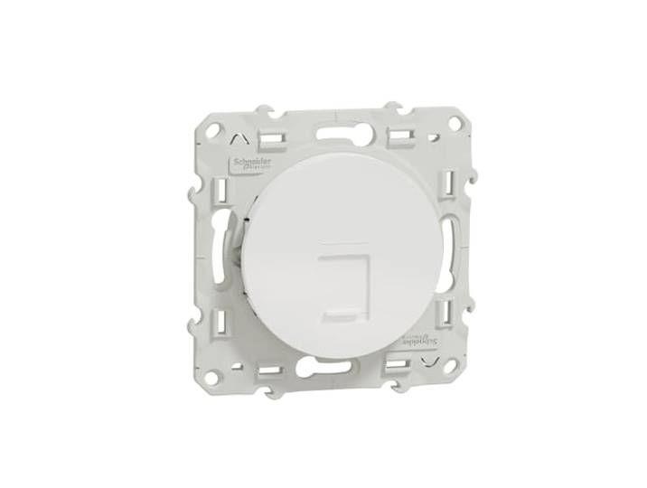 Schneider Electric - Odace\, prise RJ45 Blanc\, grade 1 (téléphone) cat. 5 UTP\, à vis - S520471