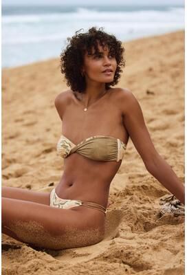 O'Neill s Cove Floral Bogatel Tube Revo Bikini Top in Citron, Size Small, Elastane/Polyamide