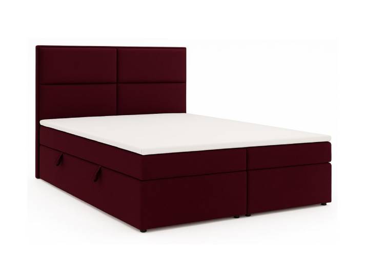 Lit continental avec matelas , bordeaux, 200x200 cm