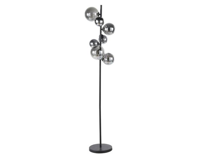 Lampadaire 7 globes et acier noir, H155 cm