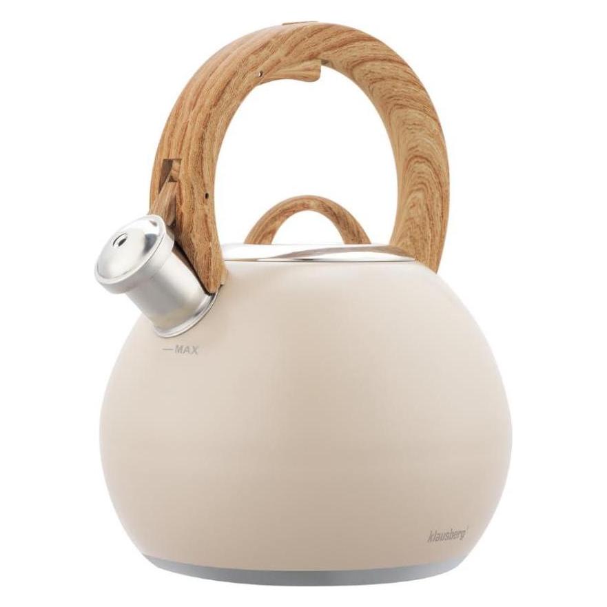Klausberg Czajnik Stalowy Z Gwizdkiem 3l Kb-7956 Beżowy Mat (3 l) (65616764)