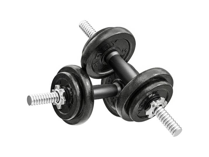 SPORTNOW Halterset 2-in-1 Korte Halters en Lange Halter Verstelbaar tot 20 KG met Antislip Grip voor Krachttraining Thuis Grijs