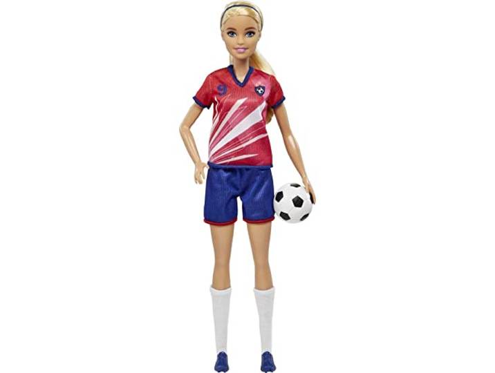 Barbie Careers voetbalsterpop met themamode