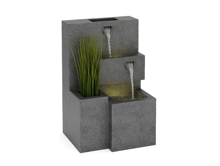 Brunnen Steinoptik mit LED bepflanzbar