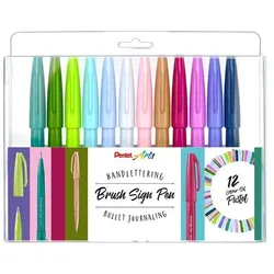 Pentel Brush-Pen-Set »Pastel SES15C-12« Set (12 Stück)