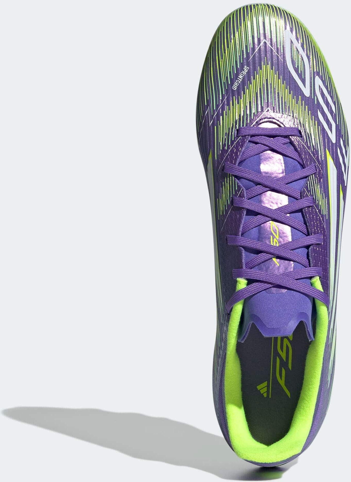 Fussballschuh ADIDAS PERFORMANCE "F50 LEAGUE MULTI-GROUND", Gr. 47, lila (lila rush, cloud weiß, lucid lemon), Synthetik, Textil, Schuhe Fussballschuh, geeignet für Rasen- und Kunstrasenplätze lila rush, cloud weiß, lucid lemon 47