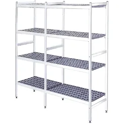 EURAST - Metallregal mit duraluminium-beinen 4 ebenen - 3210x370x1700 mm - 32103400