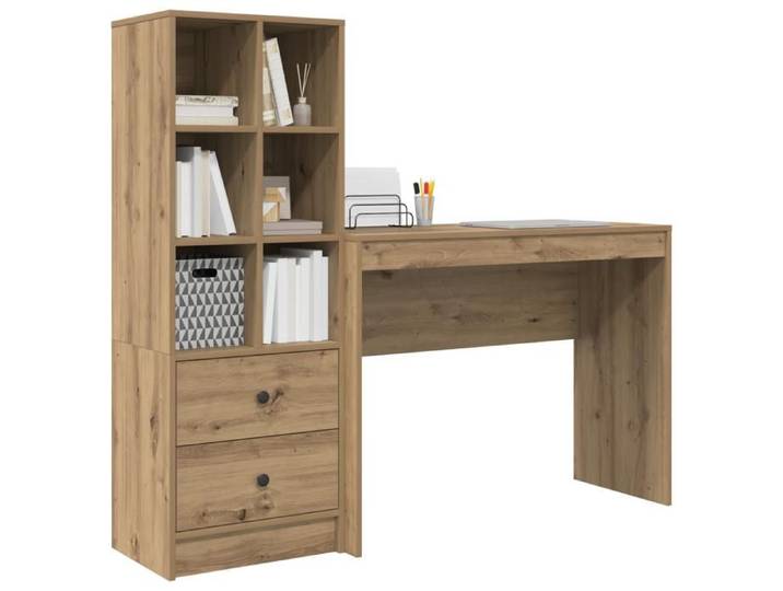 Elégant Bureau avec rangement Chêne artisan Bois d'ingénierie - Meuble de Rangement Vitrine &9790290
