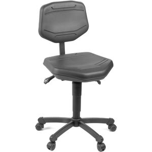 meychair Arbeitsstuhl PRO+ W30-TR-PU-010101, schwarz, mit Rollen, PU-Schaum, bis 120 kg