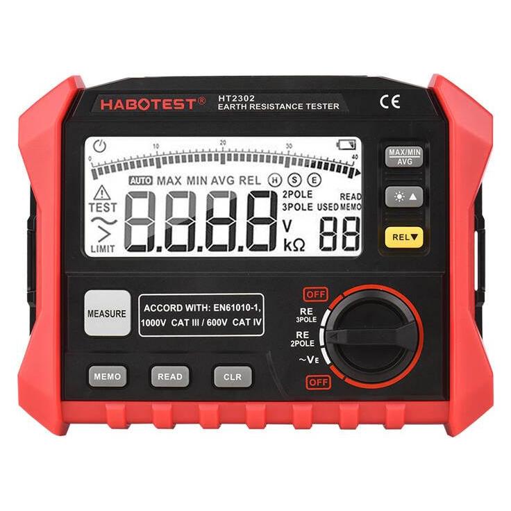 Habotest HT2302 Digital Earth Resistance Tester (CAT III) (HT2302)