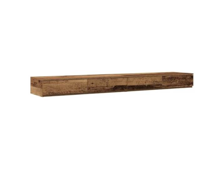 Todiikf Bettschubladen Altholz 180x36,5x16,5 cm Holzwerkstoff 4 Schubladen Flacher Bettkasten mit Push-to-Open Funktion schafft stilvollen Stauraum und dient als Sitzgelegenheit im Schlafzimmer.