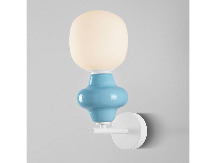 Wandleuchte Clio Ø 15cm Blau/Hellblau Keramik, Opalglas, Aluminium LED G9