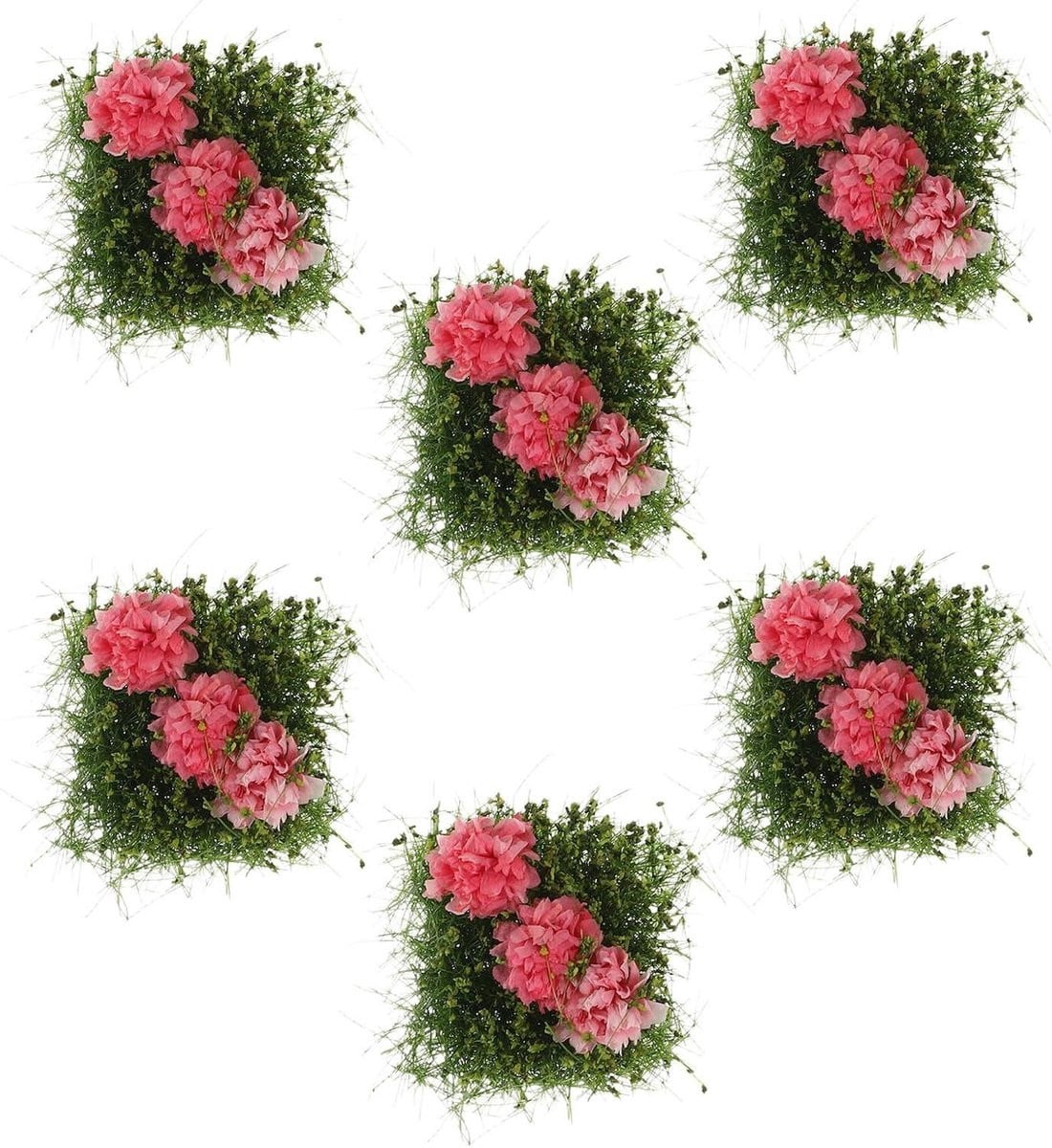 Set van 6 paarse mini kunstbloemen voor diorama decoratie