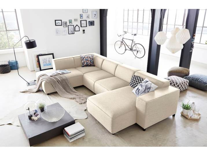 Wohnlandschaft OTTO HOME Bulky U-Form , beige, B:324cm H:70cm T:195cm, Sofas, Wohnlandschaft, in U-Form und XXL Sitzfläche, modular aufgebaut