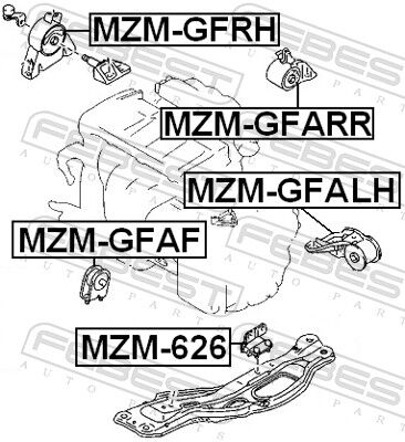 Febest Lagerung, Motor Mzm-Gfaf Vorne Für Mazda