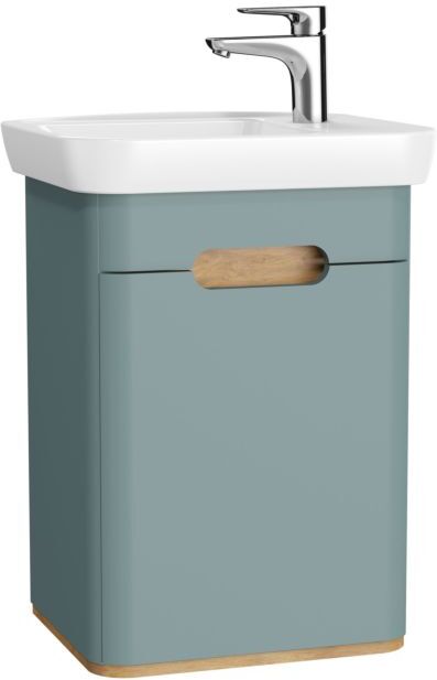 VitrA Sento Waschtisch-Möbel-Set 65869 50x37,5x68,5cm, Türanschlag rechts, fjordgrün matt, Dekor