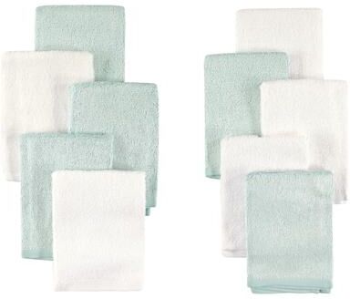 Little Treasure Baby Unisex Rayon from Bamboo Luxurious Washcloths, Mint White, One Size - Mint White - One Size