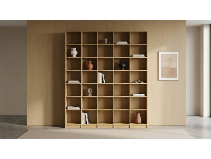 Bücherwand nach Maß Eiche Natur geölt