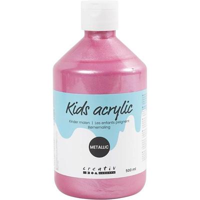 Creativ Company Acrylfarbe Metallic, Metallic, Rosa, 500 ml/ 1 Fl.