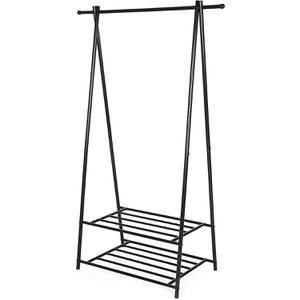 Songmics Garderobenständer HSR05B, schwarz, aus Metall, 155 x 87cm
