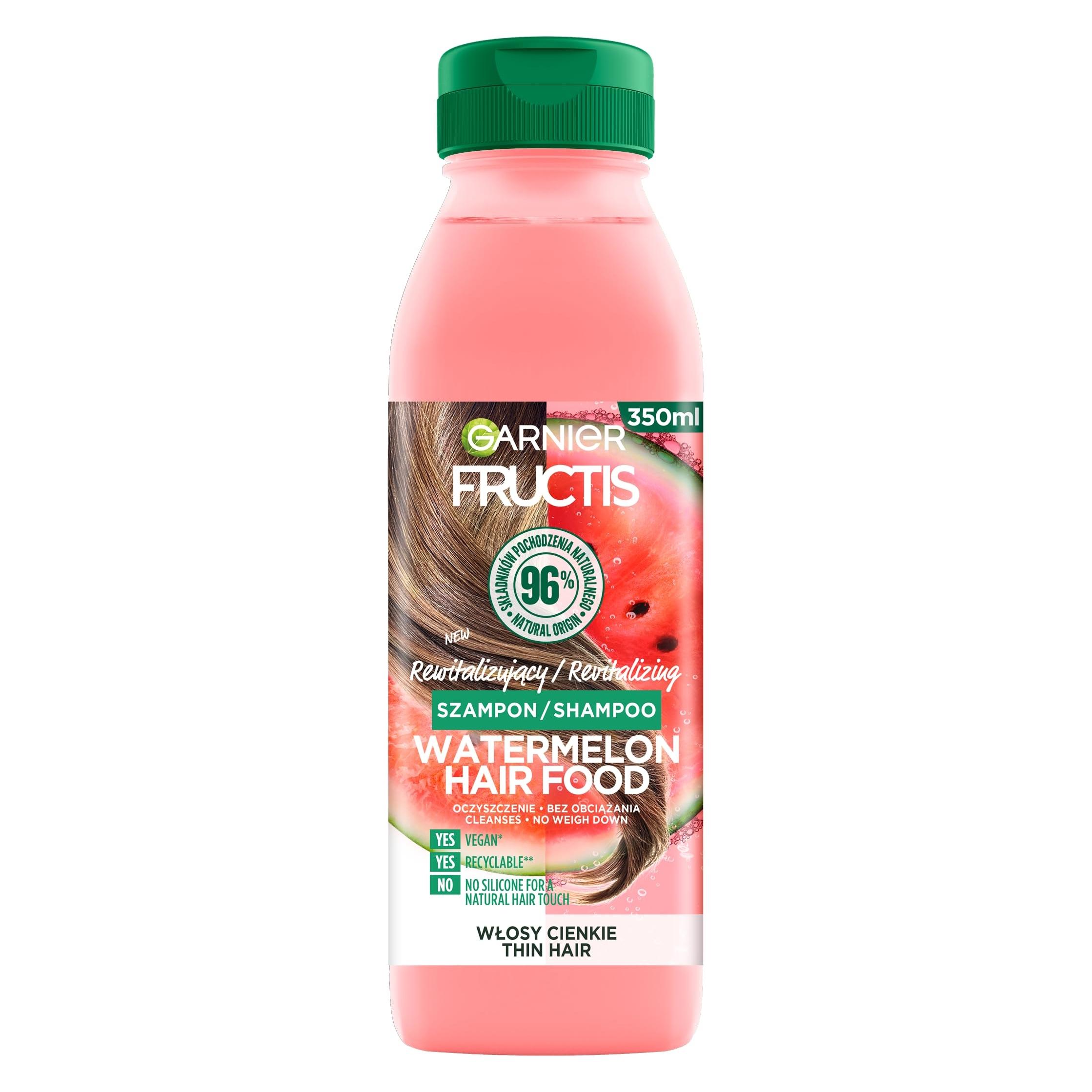 Garnier Fructis Watermelon Hair Food Shampoo Revitalisierendes Shampoo für dünnes Haar 350ml (Flüssiges Shampoo, 350 ml) (50451469)