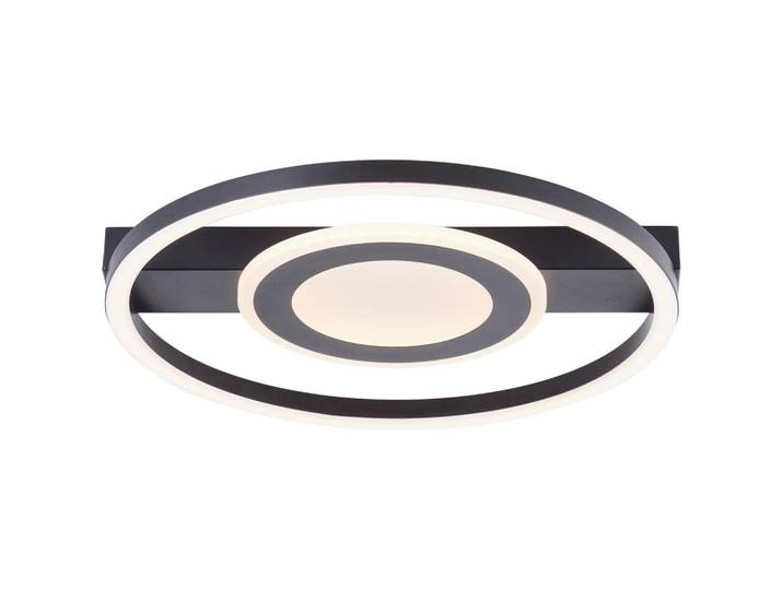 Brilliant Led-Deckenleuchte Maureen, Schwarz, Metall, Kunststoff, 37x5x37 cm, Lampen & Leuchten, LED Beleuchtung, LED-Deckenleuchten