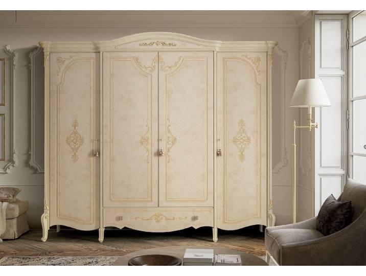 JVmoebel Drehtürenschrank Echtholz Kleiderschrank im rustikalen Design aus Italien Made in Europa