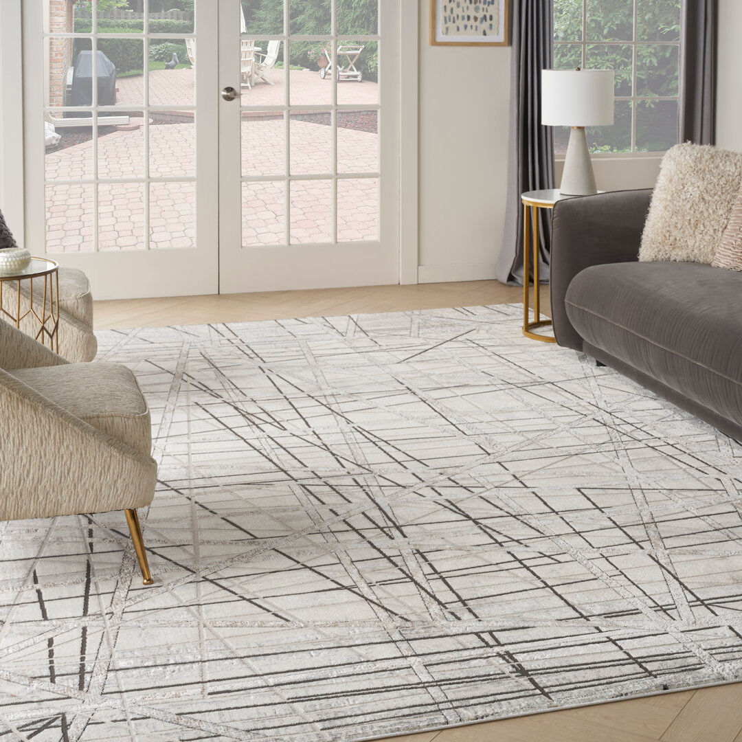 Rio Almaas Abstract Area Rug Black/White Rectangle 239 x 300cm
