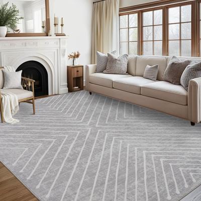 Garvee Farmhouse Symmetrical Stripes Area Rug