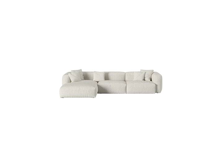 Modulares, 4-Sitzer Design Ecksofa „Martina“ Bouclé Greige Melange Micadoni