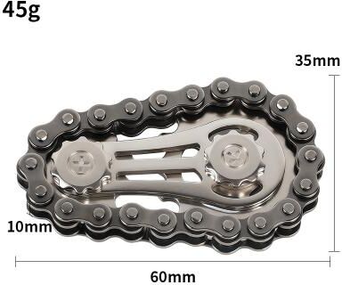 Smart Shopping Spot Metal Fingertip Gyro Sprocket Fidget Spinner Stress Relief Toy For Anxiety And ADHD, Portable Chain Spinner black