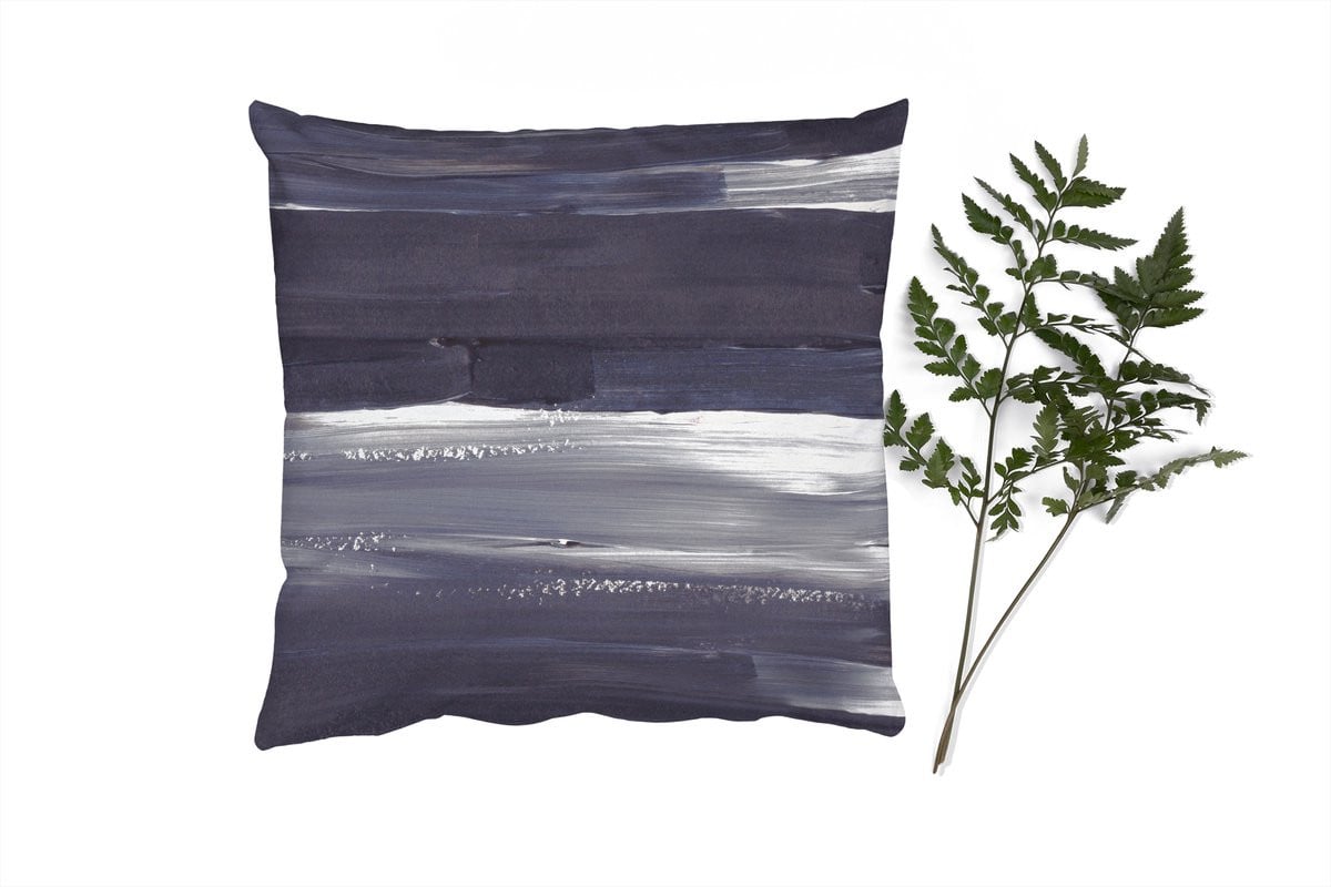 PillowMonkey Sierenkussen Abstract Verf Zwart 60x60 cm