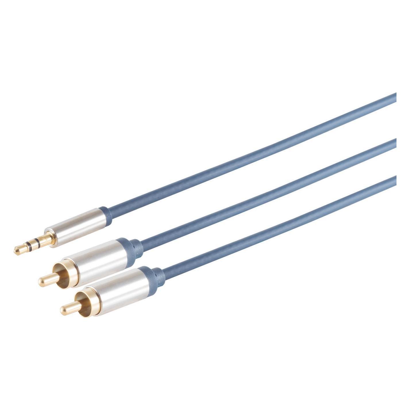 Shiverpeaks Kabel Audio Cinch 2-fach (St) - Klinke 3,5mm 1,5m ** PROFESSIONAL (1.50 m, Cinch Kabel) (30832-MHQ-SLIM)