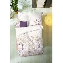 kaeppel Bettwäsche Satin Bloomy Fields champagner 155x220 cm + 80x80 cm