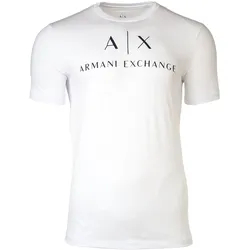 A|X ARMANI EXCHANGE Herren T-Shirt - Schriftzug, Rundhals, Cotton Stretch Weiß / XL