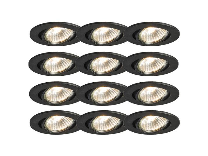Ensemble de 12 spots encastrés noirs orientables - Cisco