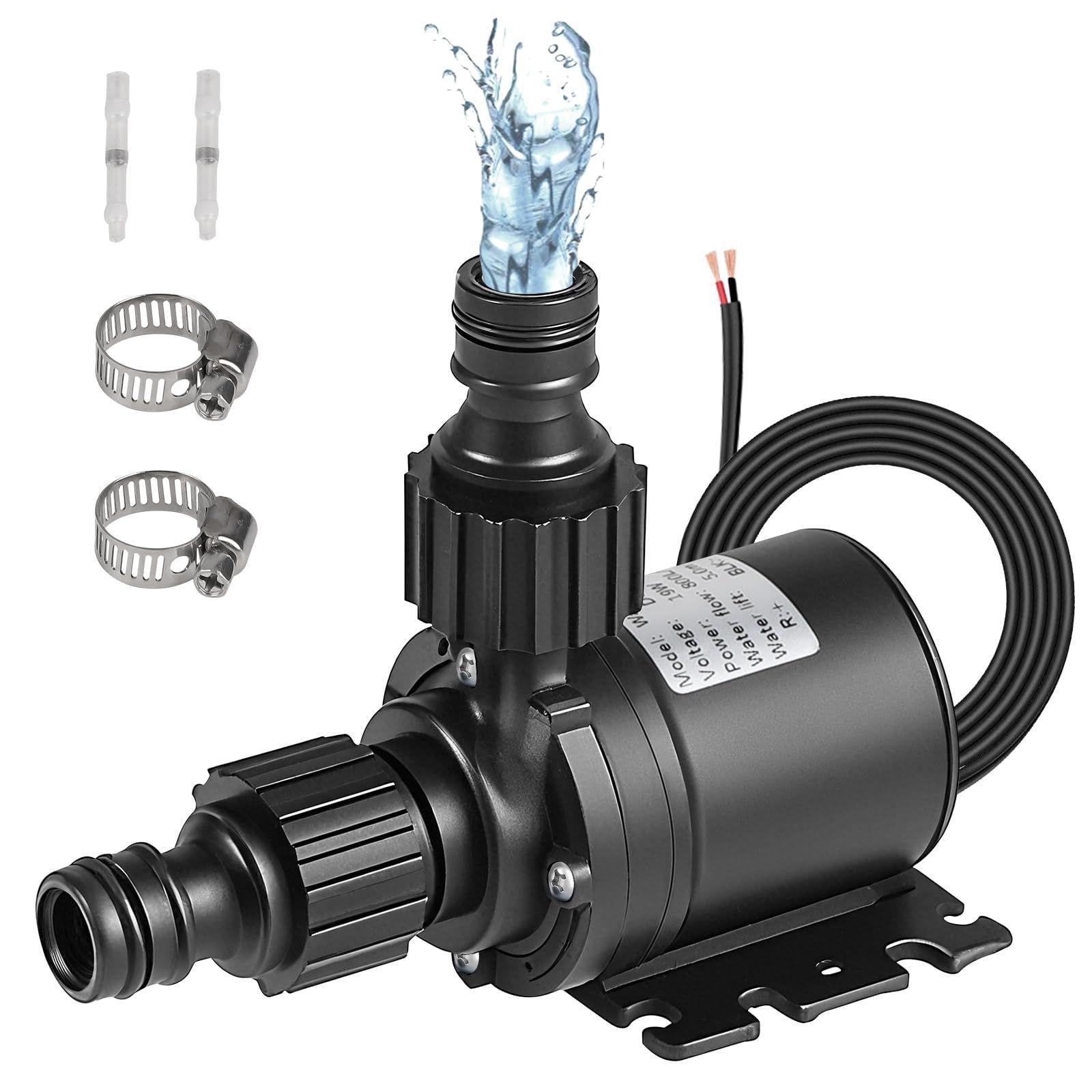 Lustrens Mini Waterpomp 12 V DC, Onderdompelbare Borstelloze Pomp voor Aquarium 800 l/u