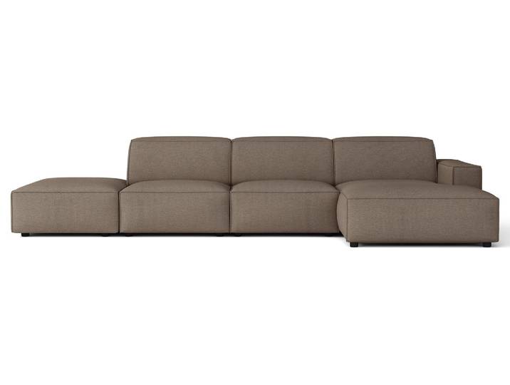 Selsey Sellmo - Canapé d'angle\, tissu velours marron clair\, 344 cm