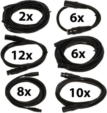 pro snake DMX Cable 5 pin TPD XXL Bundle Schwarz