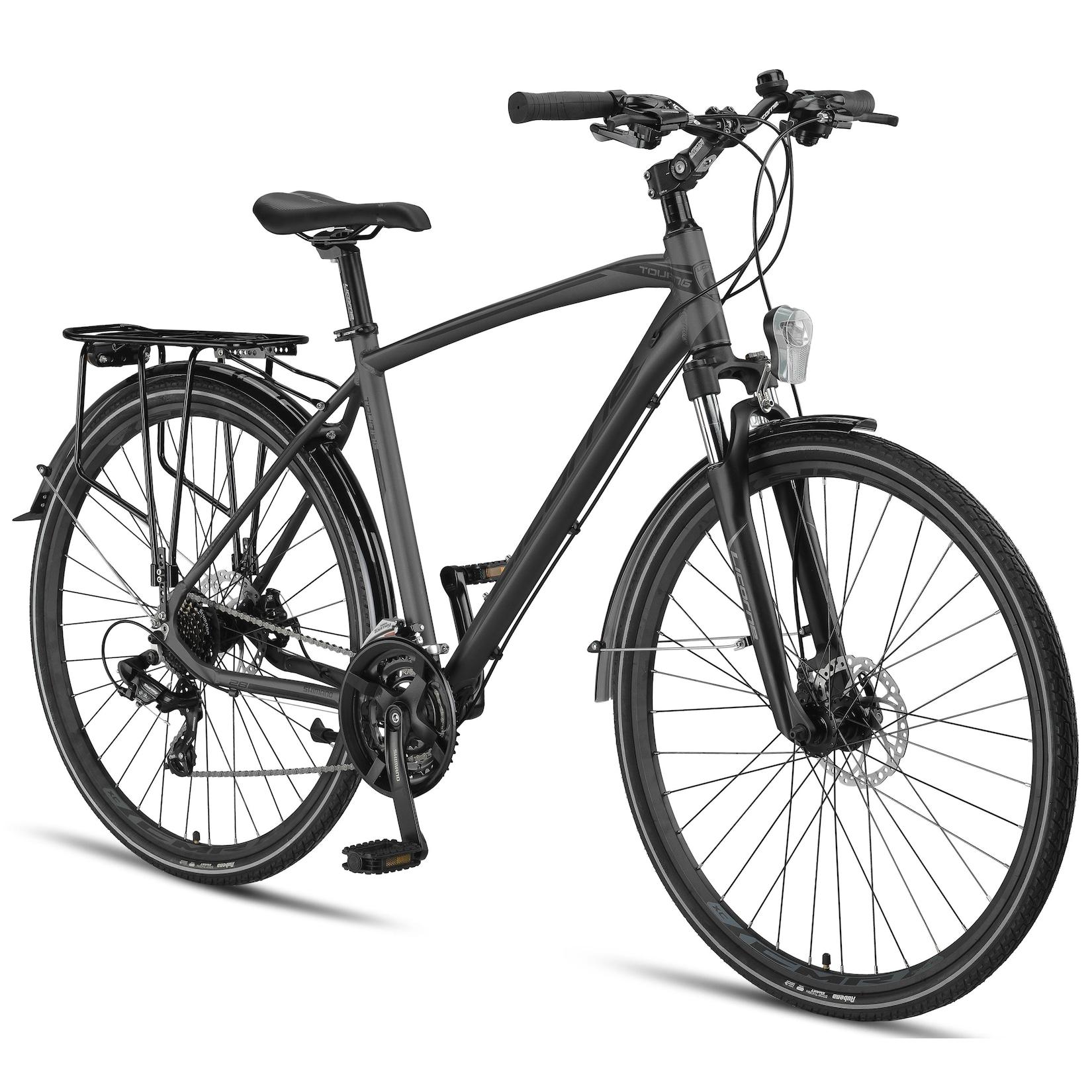 Licorne Bike Premium Touring Trekking Bike in 28 Zoll - Fahrrad für Jungen, Mädchen, Damen und Herren - 21 Gang-Schaltung - Mountainbike - Crossbike Farbe:Anthrazit;Stil:Herren