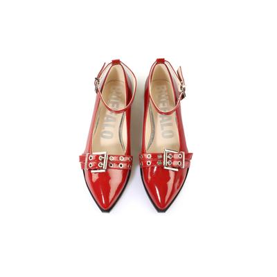 High-Heel-Pumps BUFFALO "Buffalo Ankle -Vegan Patent", Damen, Gr. 37, rot, Kunstfaser, unifarben, Schuhe